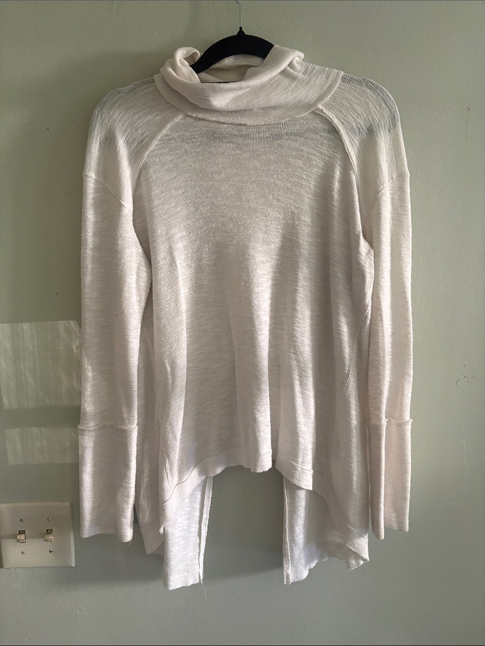 We The Free Off-White Slub Turtleneck Sweater M
